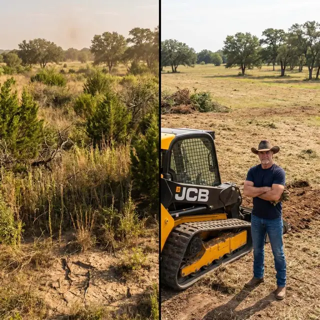 Land clearing before and after
