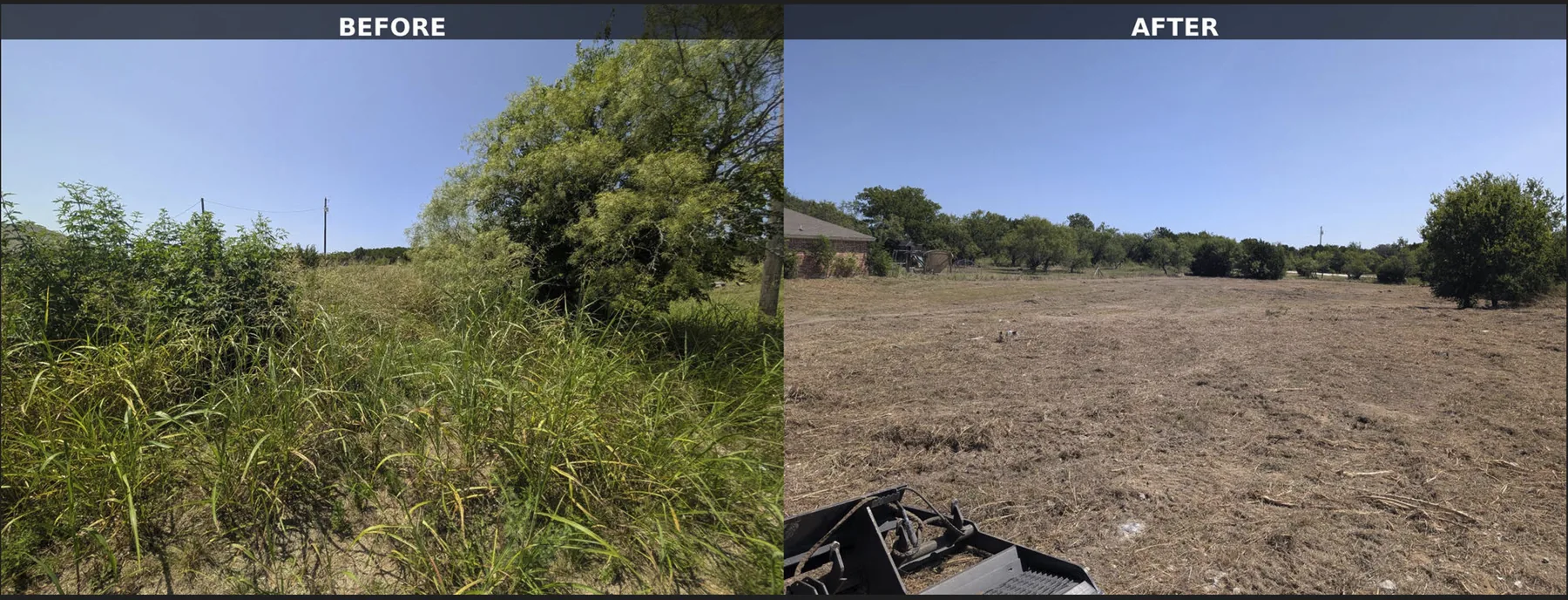 Brush hogging job — real before and after in Central Texas
