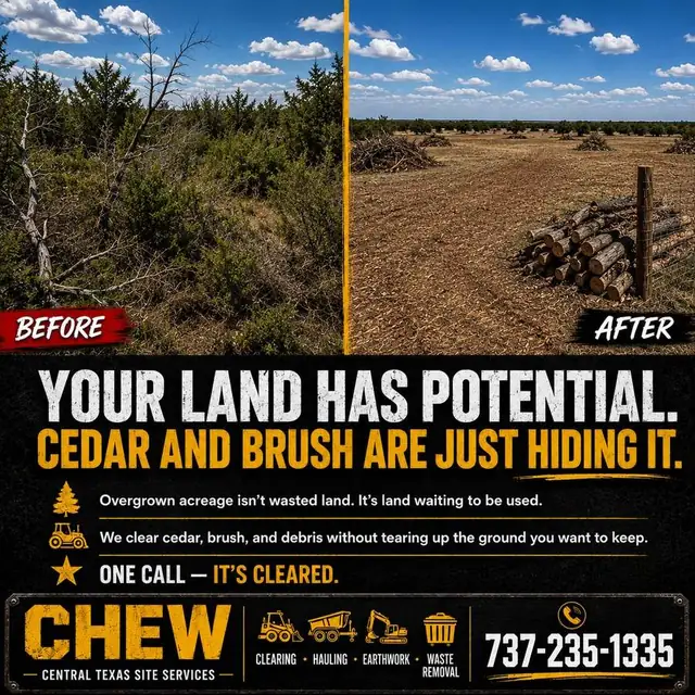 Land clearing project underway on Central Texas acreage